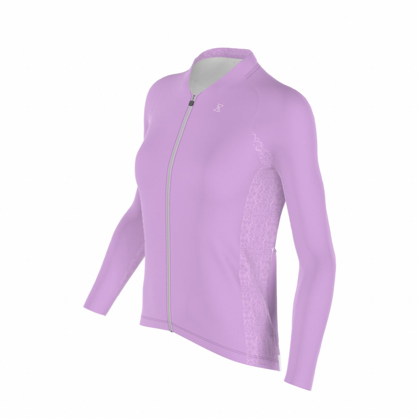 Fietsshirt dames - lange mouwen lila - TENUE des Femmes