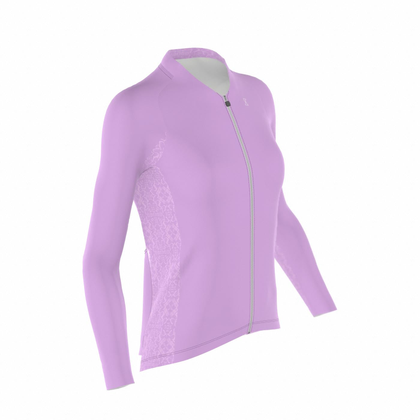 Fietsshirt dames - lange mouwen lila - TENUE des Femmes