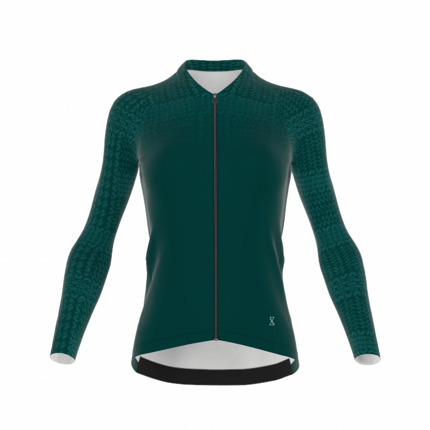 Fietsshirt dames - lange mouwen groen - TENUE des Femmes
