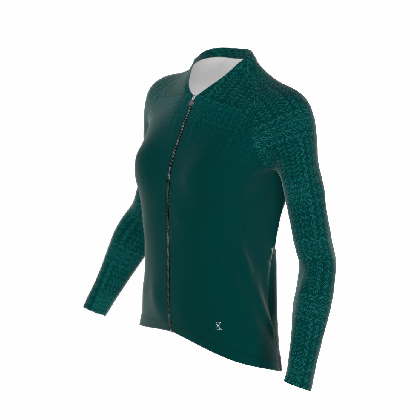 Fietsshirt dames - lange mouwen groen - TENUE des Femmes