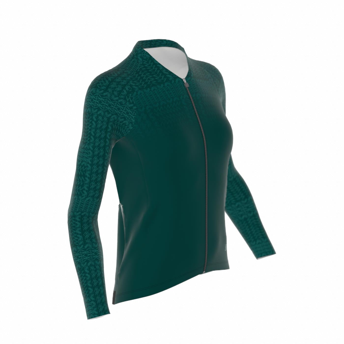 Fietsshirt dames - lange mouwen groen - TENUE des Femmes