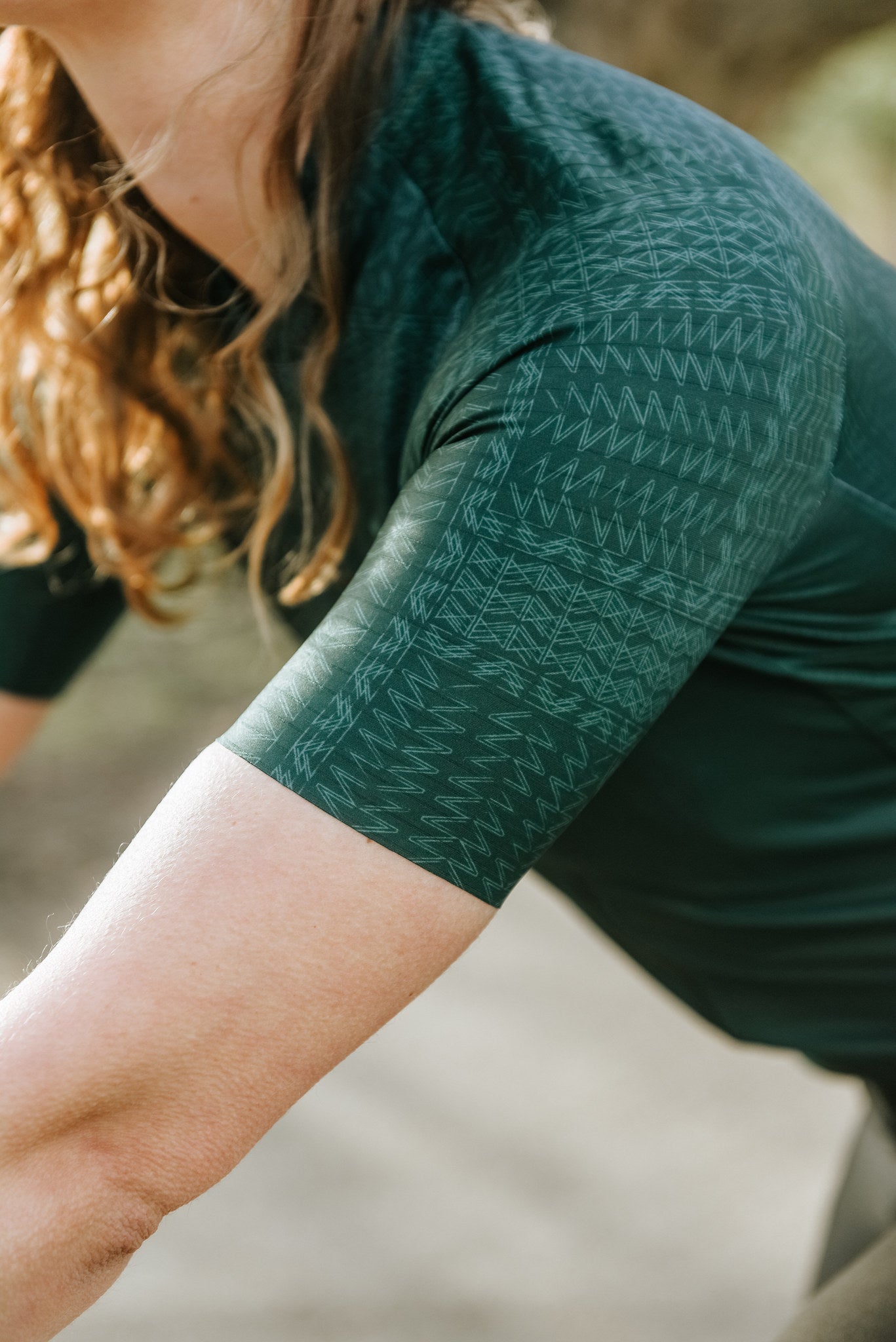 Fietsshirt dames - korte mouwen groen - TENUE des Femmes